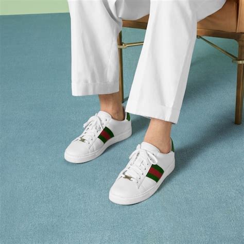 Men's Gucci Ace sneaker with Web in white leather 